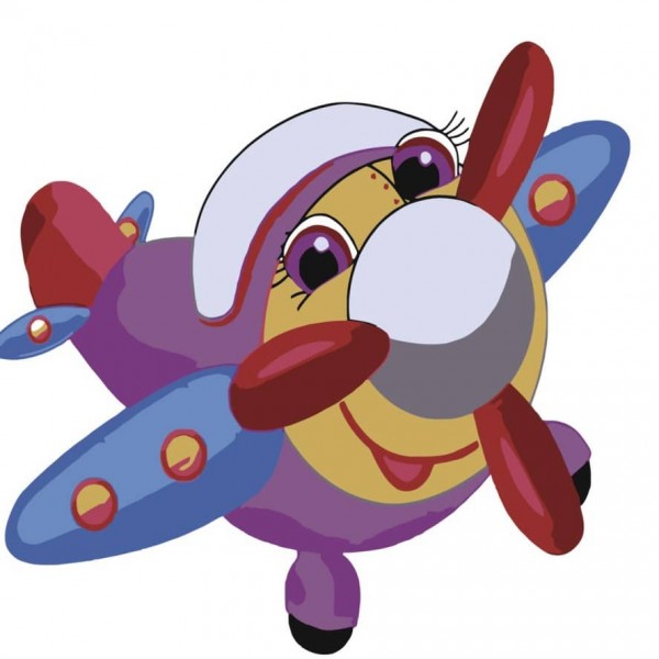 Картина за номерами Strateg ПРЕМІУМ Веселий літачок з лаком розміром 30х30см, ES041