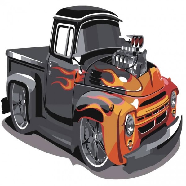 Картина за номерами Strateg ПРЕМІУМ Супер-кар з лаком розміром 30х30см, ES063