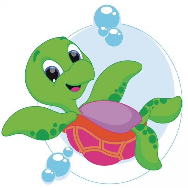 Картина за номерами Strateg ПРЕМІУМ Черепашка з лаком розміром 30х30см, ES073