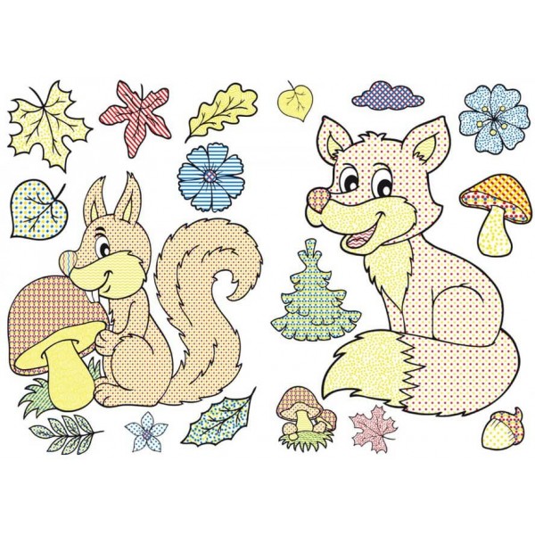 Великі водяні розмальовки. Лісові тварини