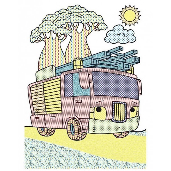 Великі водяні розмальовки. Пожежна машина