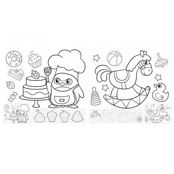 Чудо-розмальовки. 33 наліпки. Веселі прописи. Розвиваючі завдання. Гусеничка (російською мовою)