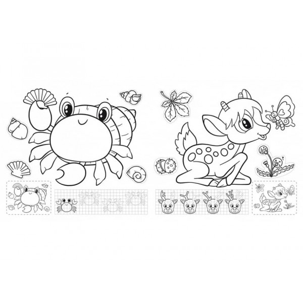 Чудо-розмальовки. 33 наліпки. Веселі прописи. Розвиваючі завдання. Летюча мишка (російською мовою)