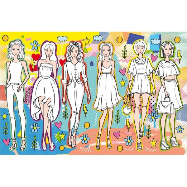 Книга для малювання, творчості та моди для класних сучасних дівчаток (російською мовою)