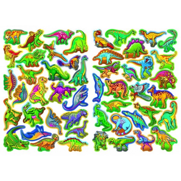 Велика книга. Розвиваючі наклейки. Розумні завдання. Світ динозаврів (російською мовою)