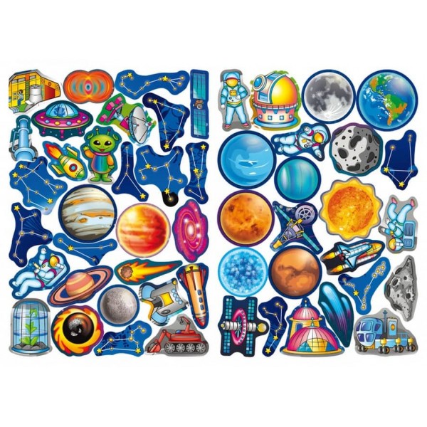 Велика книга. Розвиваючі наклейки. Розумні завдання. Космос (російською мовою)