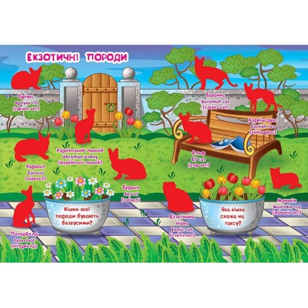 Велика книжка. Розвивальні наліпки. Розумнi завдання. Кішки (українською мовою)