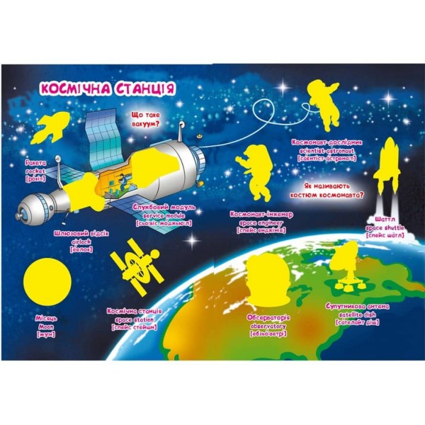 Велика книжка. Розвивальні наліпки. Розумнi завдання. Космос (українською мовою)