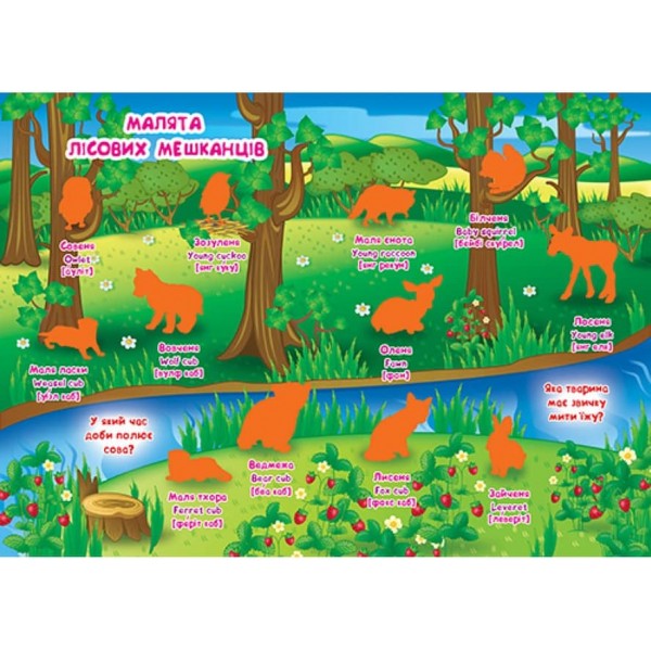 Велика книжка. Розвивальні наліпки. Розумні завдання. Малята тварин (українською мовою)