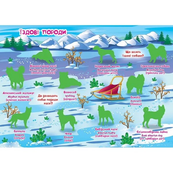 Велика книжка. Розвивальні наліпки. Розумнi завдання. Собаки (українською мовою)