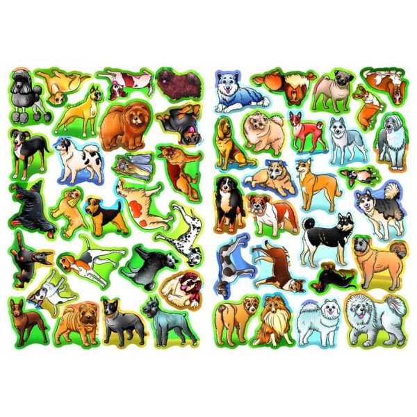 Велика книжка. Розвивальні наліпки. Розумнi завдання. Собаки (українською мовою)