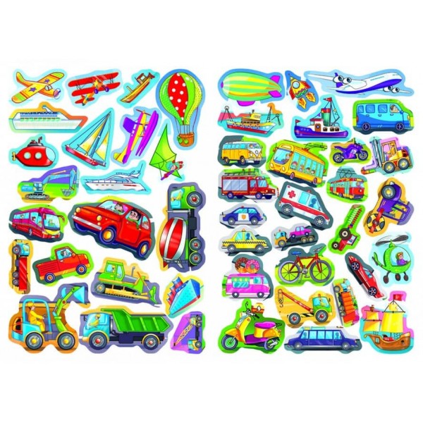 Велика книжка. Розвиваючі наліпки. Розумнi завдання. Веселий транспорт (українською мовою)