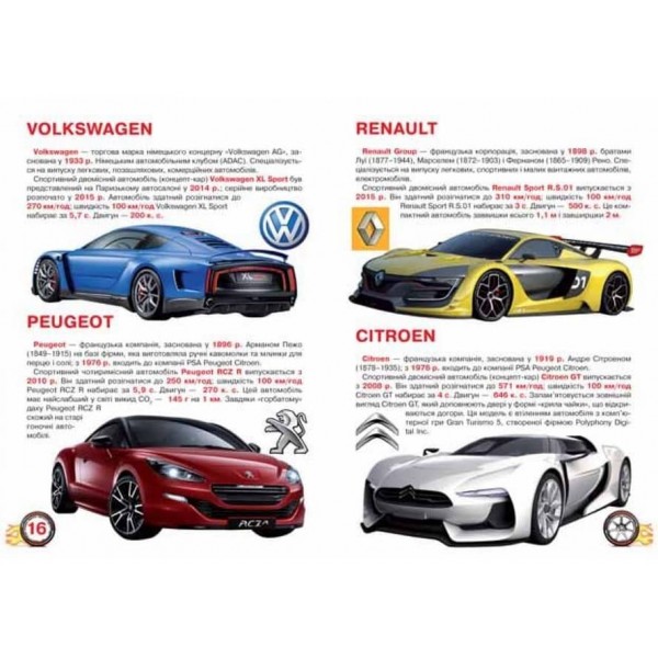 Велика книжка. Спортивні автомобілі (українською мовою)