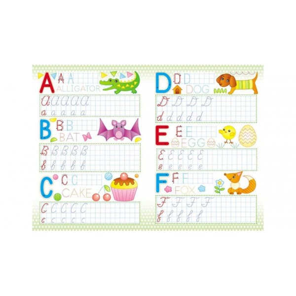 Англійська абетка. Багаторазові прописи (російською мовою)