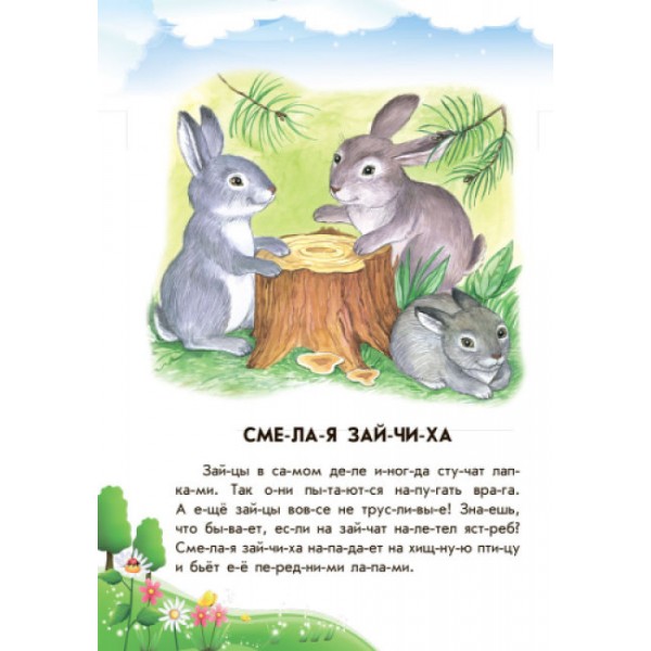 Лісовий концерт + щоденник читача. 10 історій по складах (російською мовою)