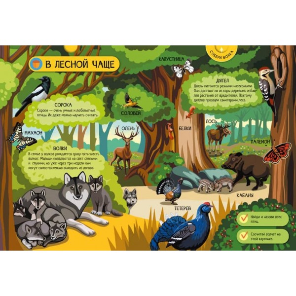 Велика ігрова енциклопедія «Тварини лісу» (на русском языке)