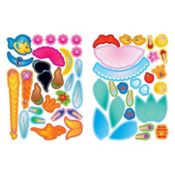 Аплікації-наліпки. Принцеси (українською мовою)