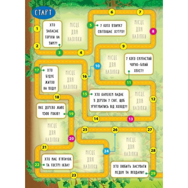 Енциклопедія з наліпками. Лісові тварини та рослини (українською мовою)