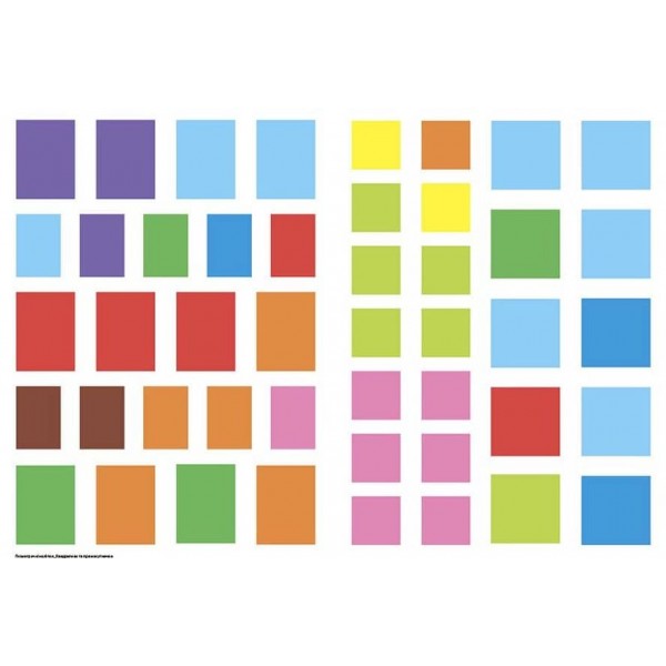 Геометричні наліпки. Квадратики та прямокутнички (українською мовою)