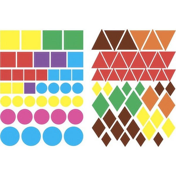 Геометричні наліпки. Полічи, знайди, наклей (українською мовою)