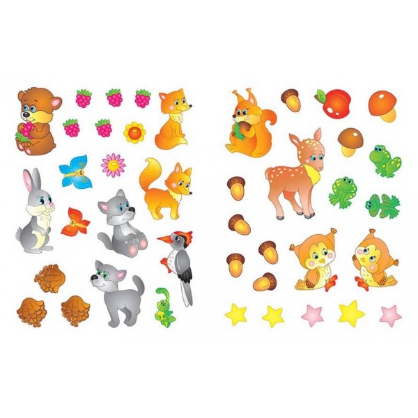 Наліпки для розвитку дитини. Дикі тварини