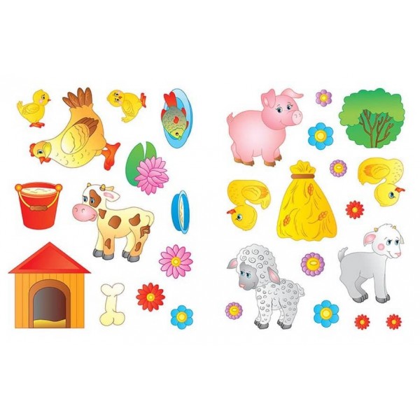 Наліпки для розвитку дитини. Свійські тварини