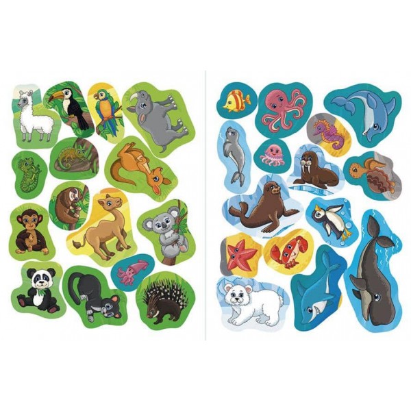 Наліпки-навчалки. Дикі тварини. Wild Animals (українською мовою)