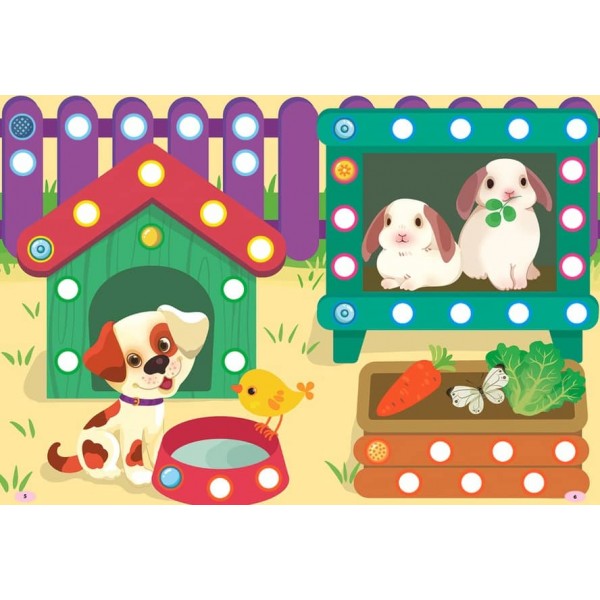 Наліпки-майструвалки. Гвіздочки й кружечк (українською мовою)