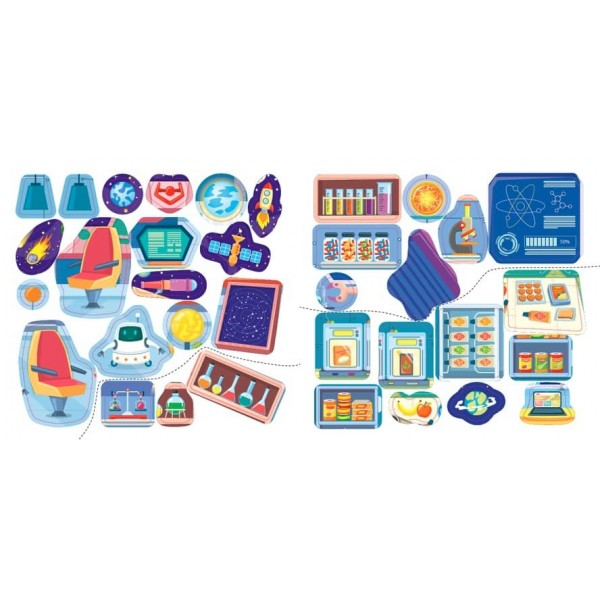 Наліпки-помічниці. Космічна станція (з наліпками)