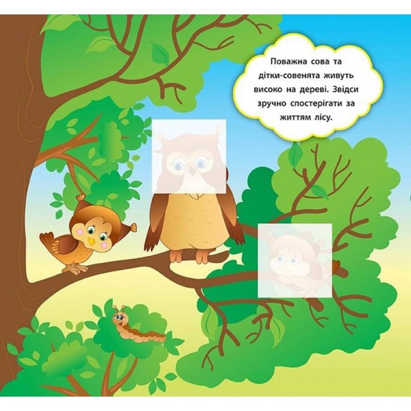Наліпки-розвивалки. Хто живе в лісі (українською мовою)