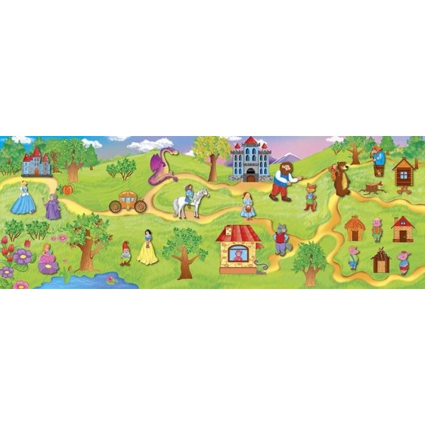 Панорамка-гра. Казковий світ (+ багаторазові наліпки) (українською мовою)