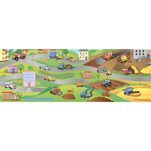 Панорамка-гра. Машинки-помічниці (+ багаторазові наліпки) (українською мовою)