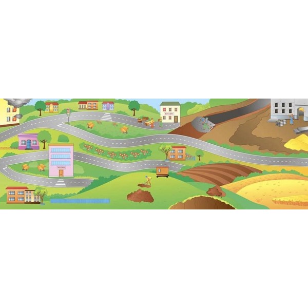 Панорамка-гра. Машинки-помічниці (+ багаторазові наліпки) (українською мовою)