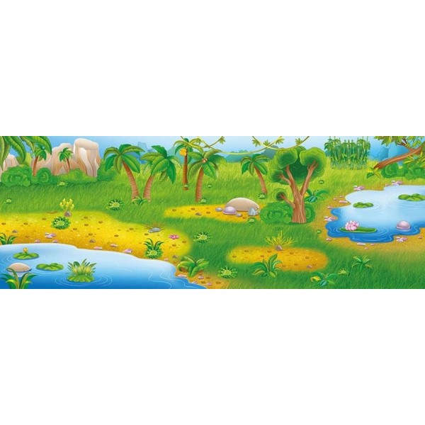 Панорамка-гра. Таємничі джунглі (+ багаторазові наліпки) (українською мовою)