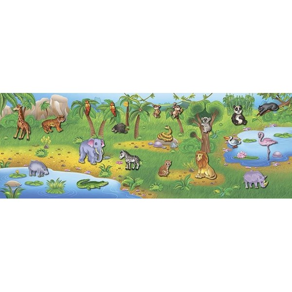 Панорамка-гра. Таємничі джунглі (+ багаторазові наліпки) (українською мовою)