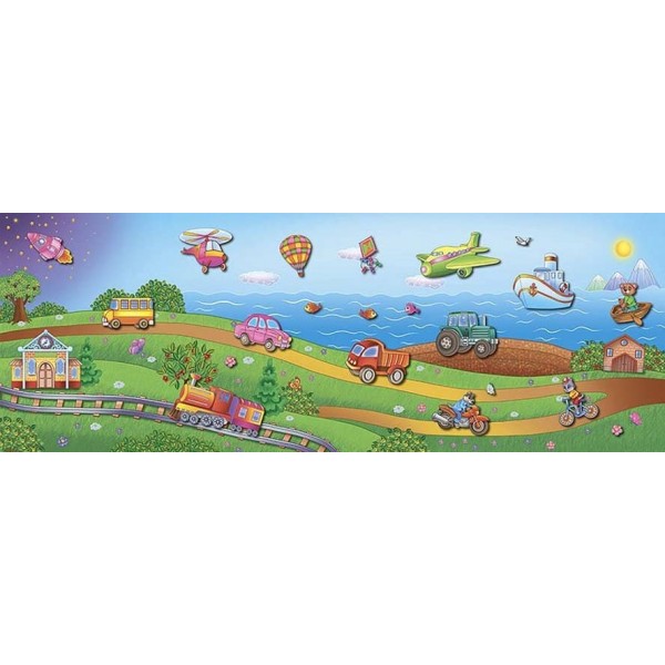 Панорамка-гра. Чудовий транспорт (багаторазові наліпки) (українською мовою)