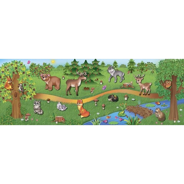 Панорамка-гра. Лісові мешканці (багаторазові наліпки) (українською мовою)
