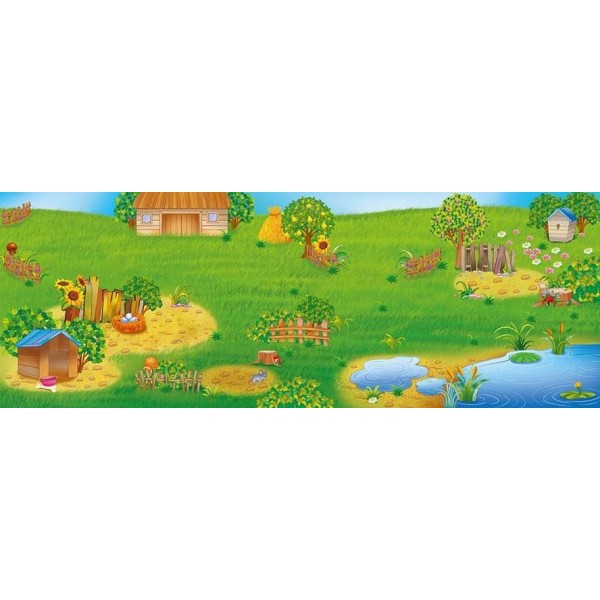 Панорамка-гра. На фермі (багаторазові наліпки) (українською мовою)