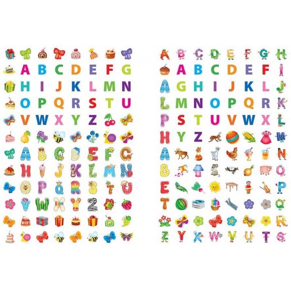 Перша книга з наліпками. Англійська абетка (українською мовою)