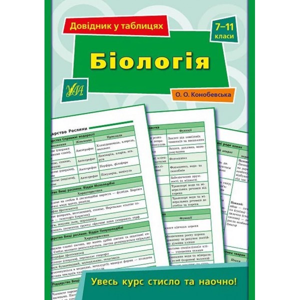 Довідник у таблицях. Біологія. 7–11 класи (українською мовою)
