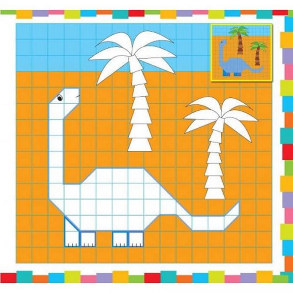 Супермозаїка з наліпок. Динозаврики (українською мовою)