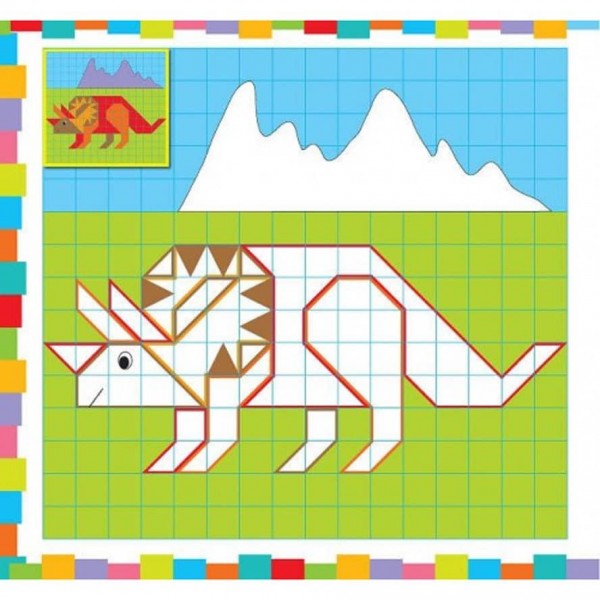 Супермозаїка з наліпок. Динозаврики (українською мовою)