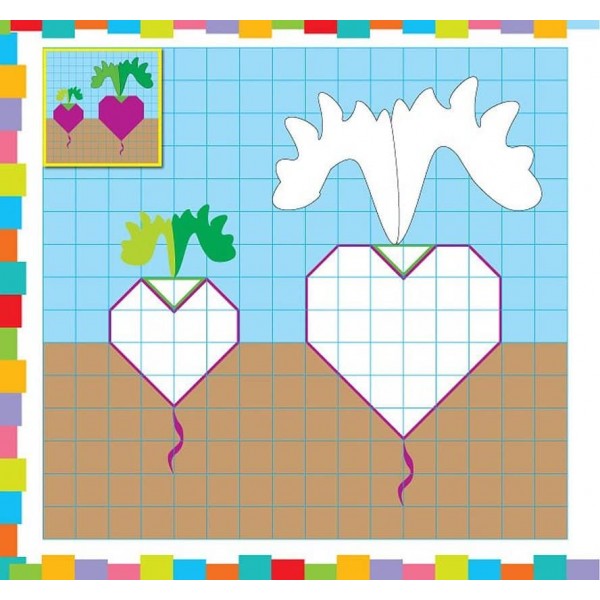 Супермозаїка з наліпок. Овочі. Фрукти (українською мовою)