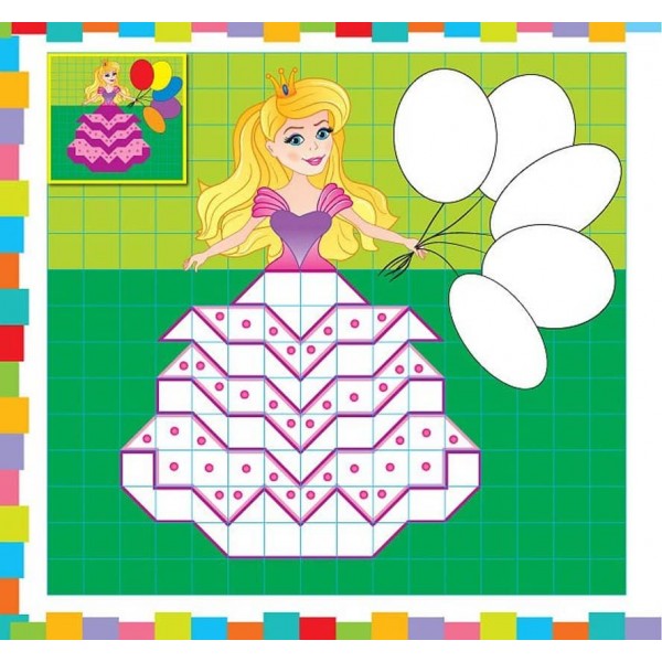 Супермозаїка з наліпок. Принцеси та феї (українською мовою)