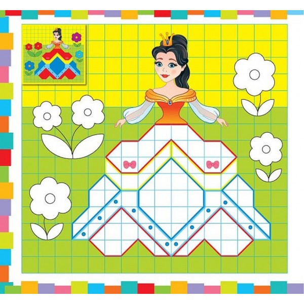 Супермозаїка з наліпок. Принцеси та феї (українською мовою)