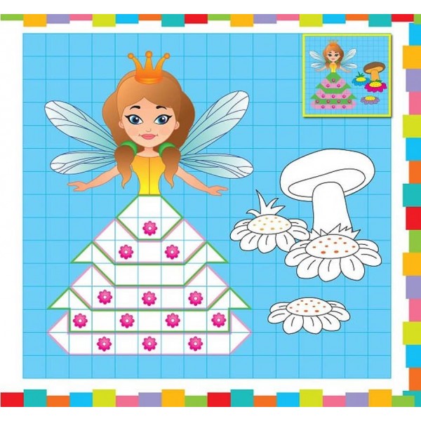 Супермозаїка з наліпок. Казкові принцеси (українською мовою)