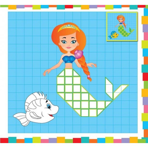 Супермозаїка з наліпок. Казкові принцеси (українською мовою)