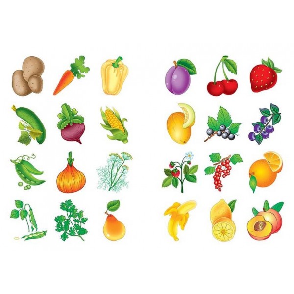 Я читаю по складах. Овочі та фрукти. Книжка з наліпками (українською мовою)